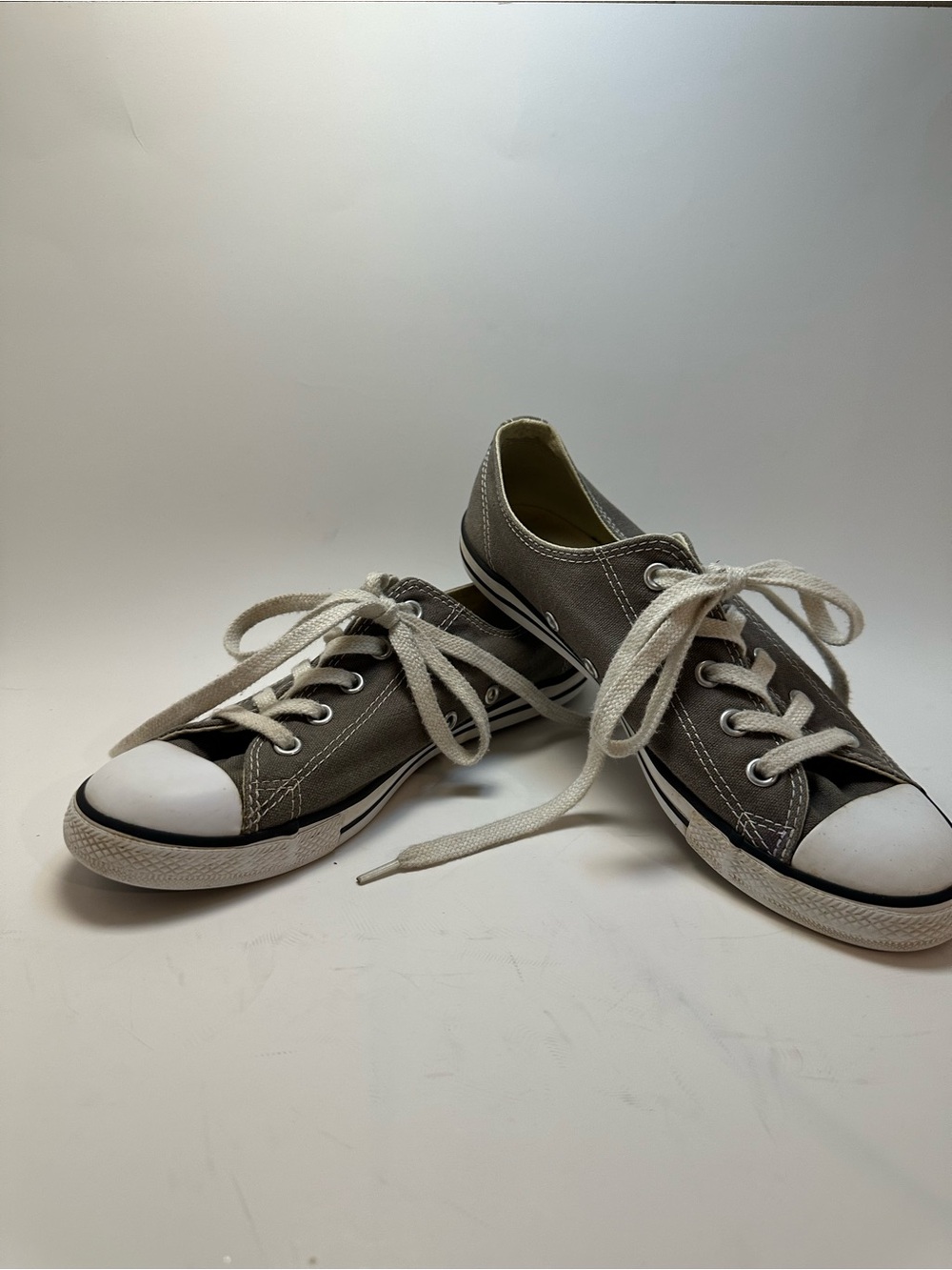 Vans Gray Low-Top Canvas Sneakers with White Accents